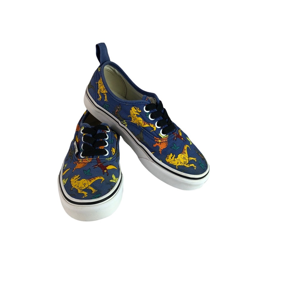 VANS  Dinosaur Blue Yellow Orang Print Slip-on Sneaker Shoes Size 1.00